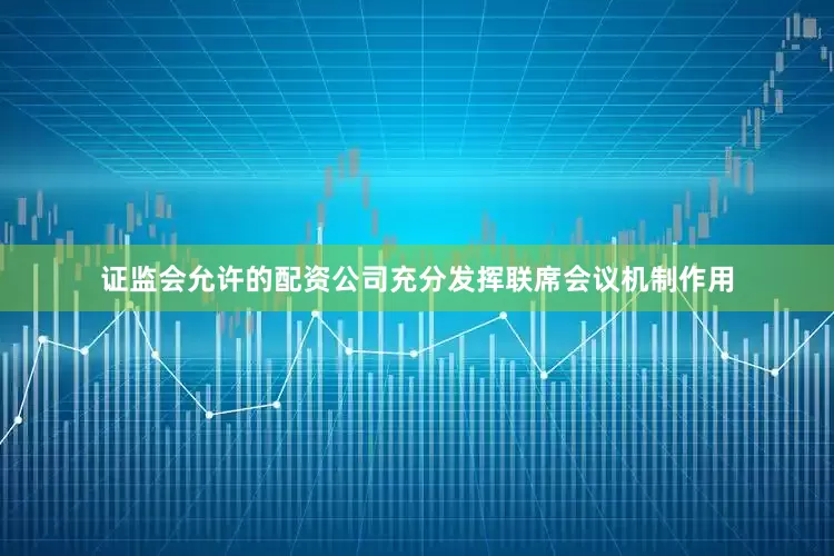 证监会允许的配资公司充分发挥联席会议机制作用