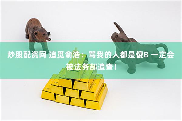 炒股配资网 追觅俞浩:骂我的人都是傻B 一定会被法务部追查!